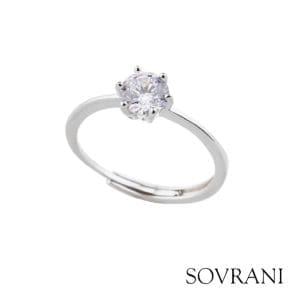 Anillo Solitario Plata de Ley SOVRANI